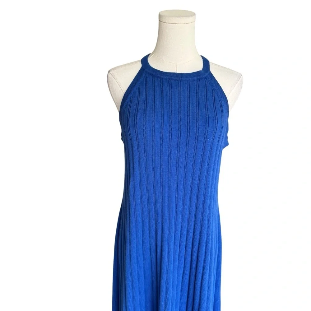 Boden - Ribbed Halter Midi Sweater Dress Cobalt Blue Sz 10